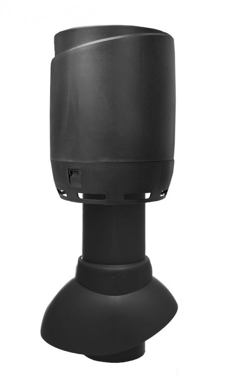 Sanitární odvětrávací potrubí 110P/300 FLOW + hlavice, černá RAL 9005